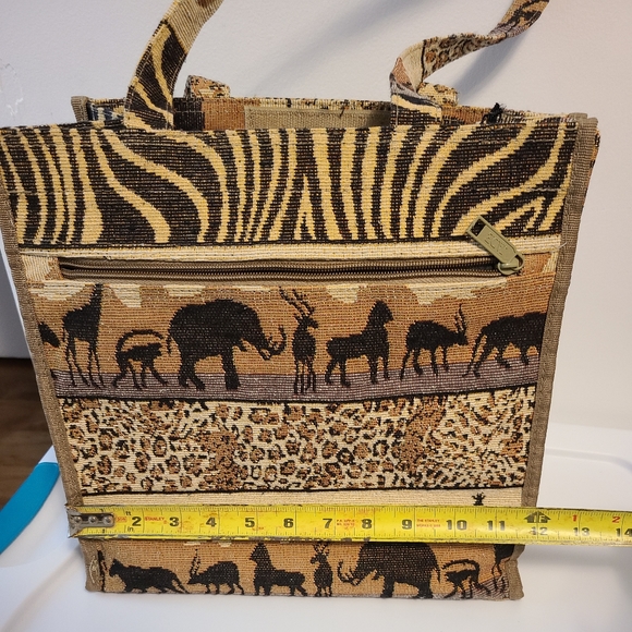 EUC Jade African Safari Tapestry Tote with Coin Purse - Picture 12 of 16